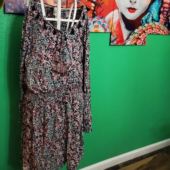 Knox Rose Floral Bohemian Dress with Tassels Sz XXL - Picture 2 of 5